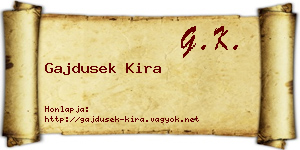 Gajdusek Kira névjegykártya